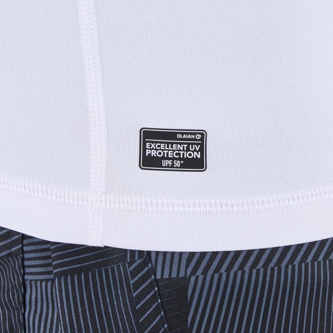 Mens 100 Long Sleeve Uv Protection Surfing Top T-Shirt, White, No Color, large image number 13