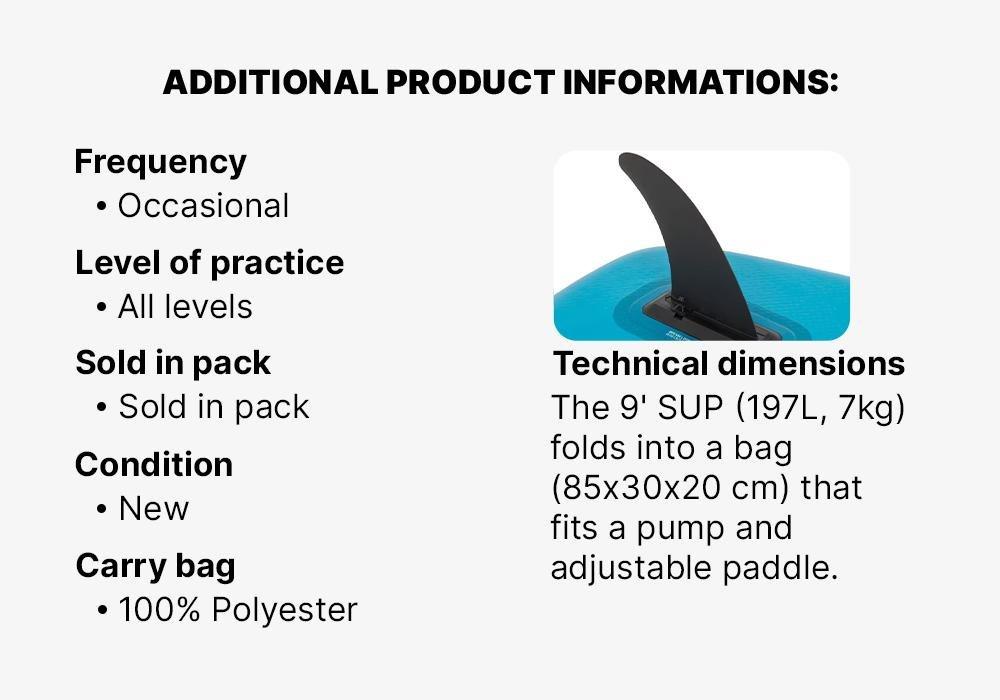 Beginner Touring Inflatable Stand-Up Paddleboard, No Color, medium