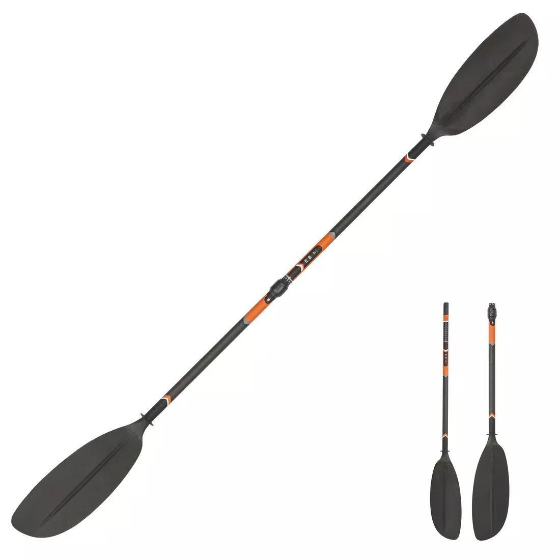 Kayak carbon-plastic separable-adjustable 2-section paddle 210–220cm - X500, black, No Color, large image number 0