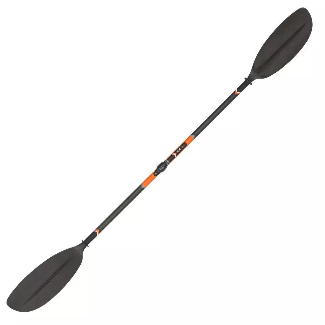 Kayak carbon-plastic separable-adjustable 2-section paddle 210–220cm - X500, black, No Color, medium