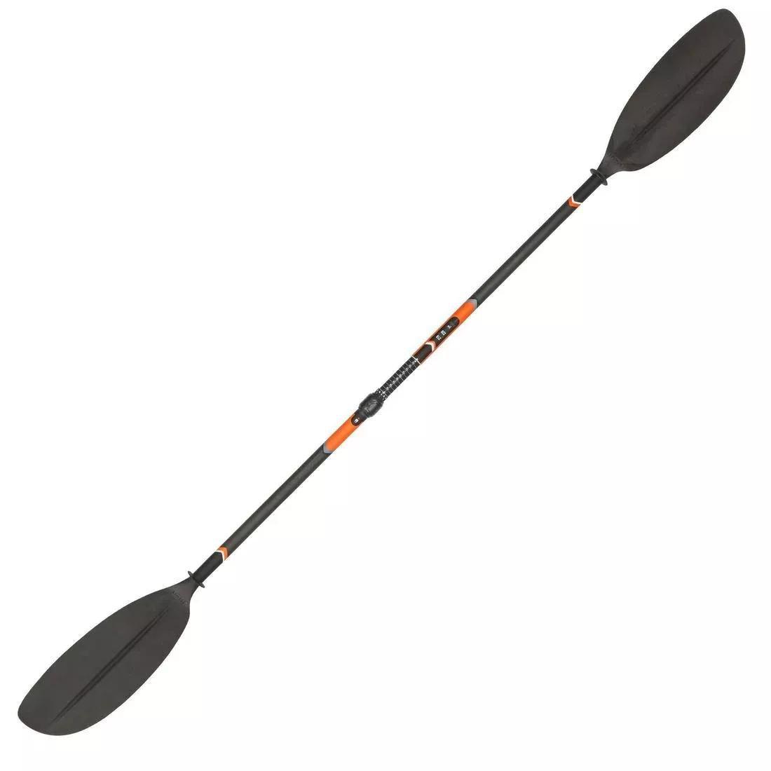 Kayak carbon-plastic separable-adjustable 2-section paddle 210–220cm - X500, black, No Color, medium