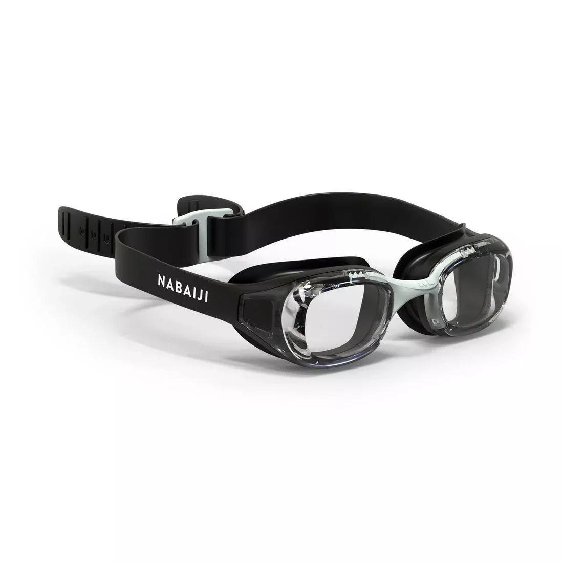 BLACK XBASE 100 Corrective Adult Swimming Goggles Clear Lenses - Black, , medium