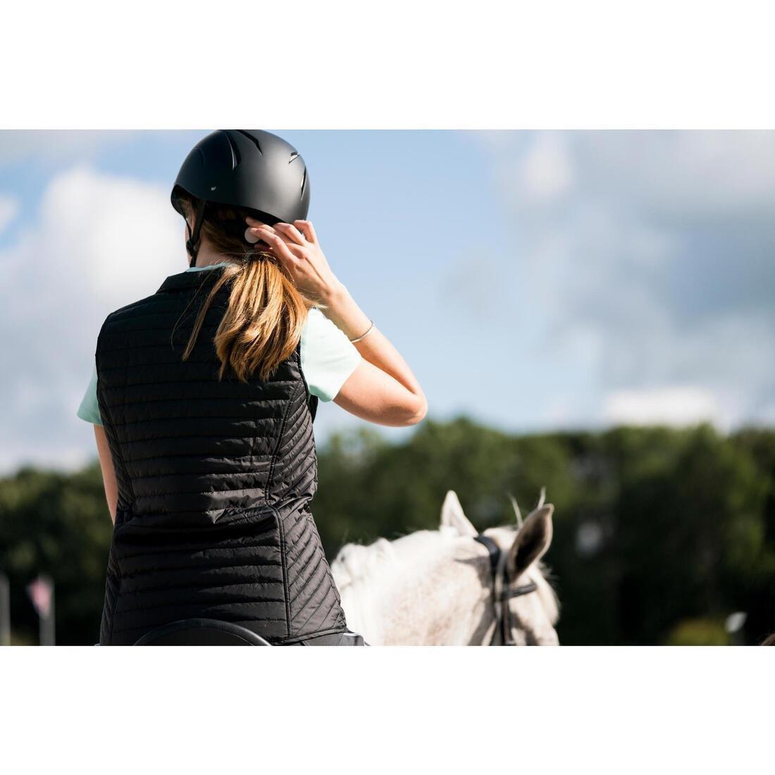 Women Horse Riding Sleeveless Gilet - 100, Black, No Color, medium