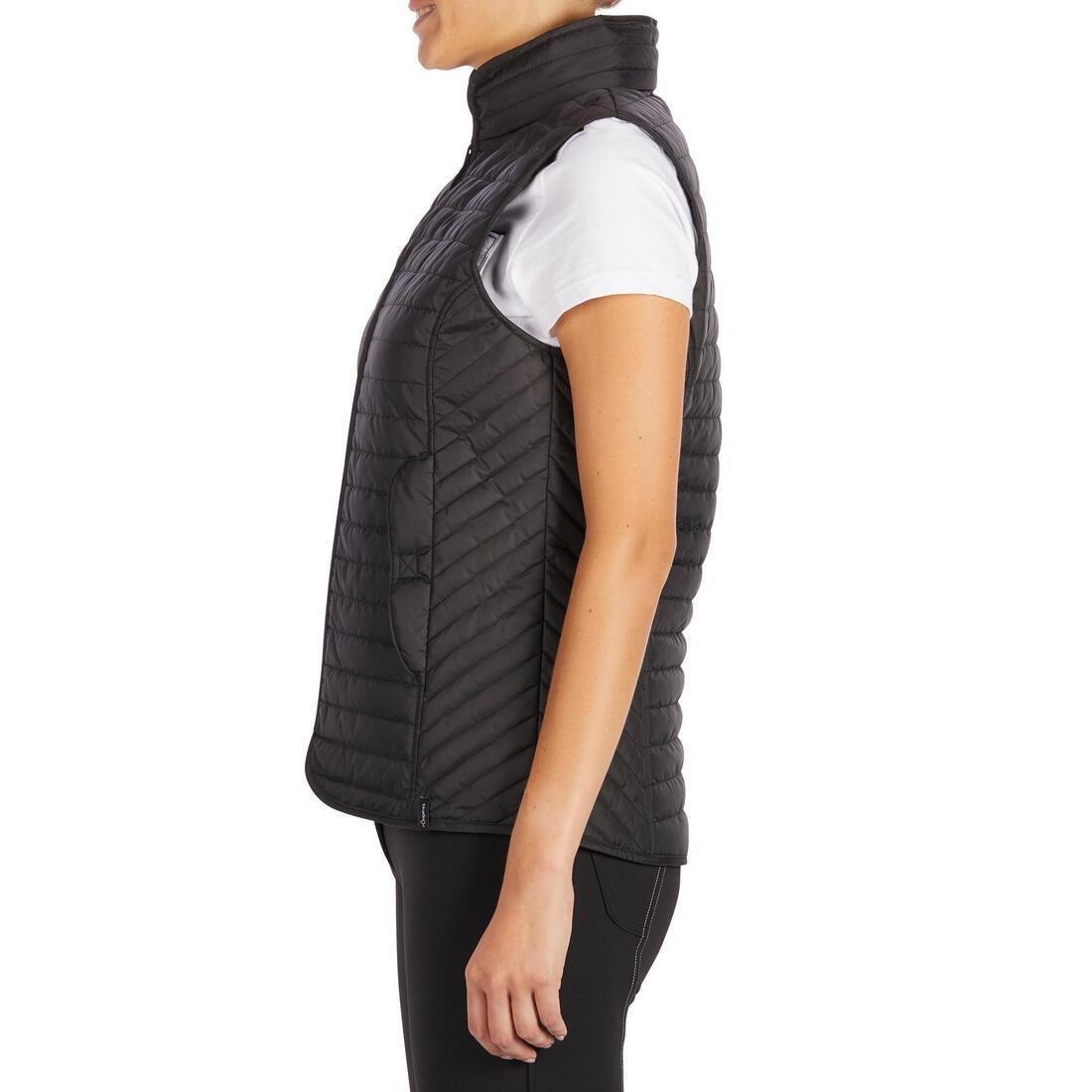 Women Horse Riding Sleeveless Gilet - 100, Black, No Color, large image number 5