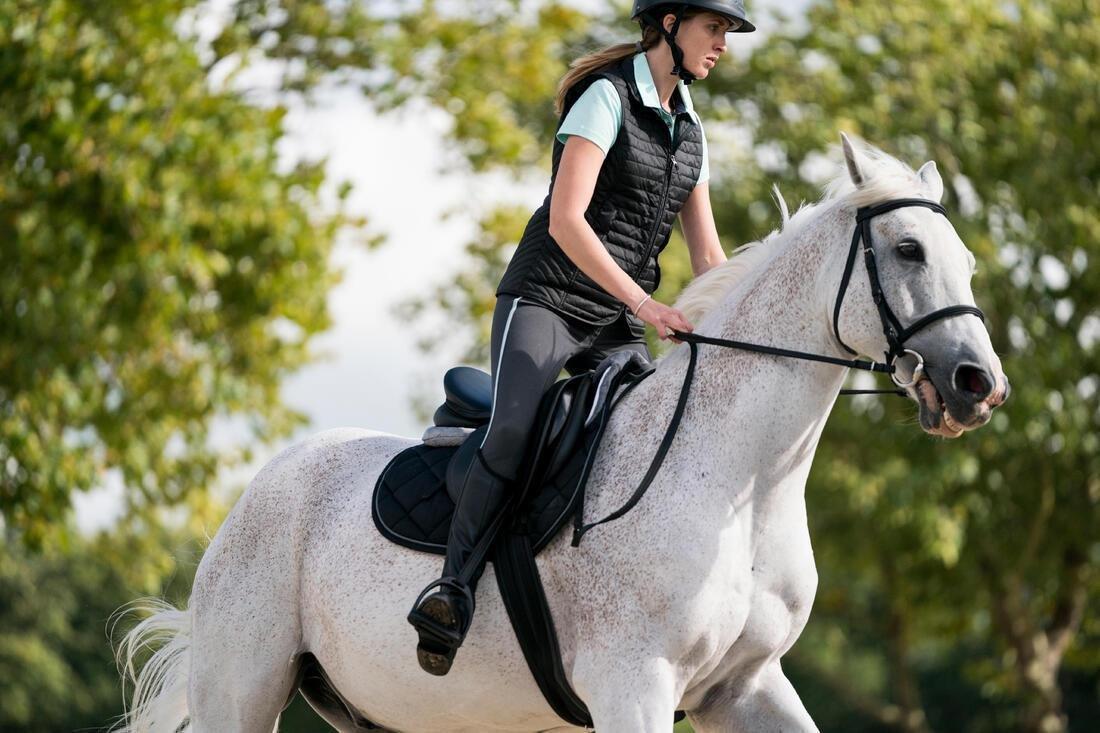 Women Horse Riding Sleeveless Gilet - 100, Black, No Color, large image number 14