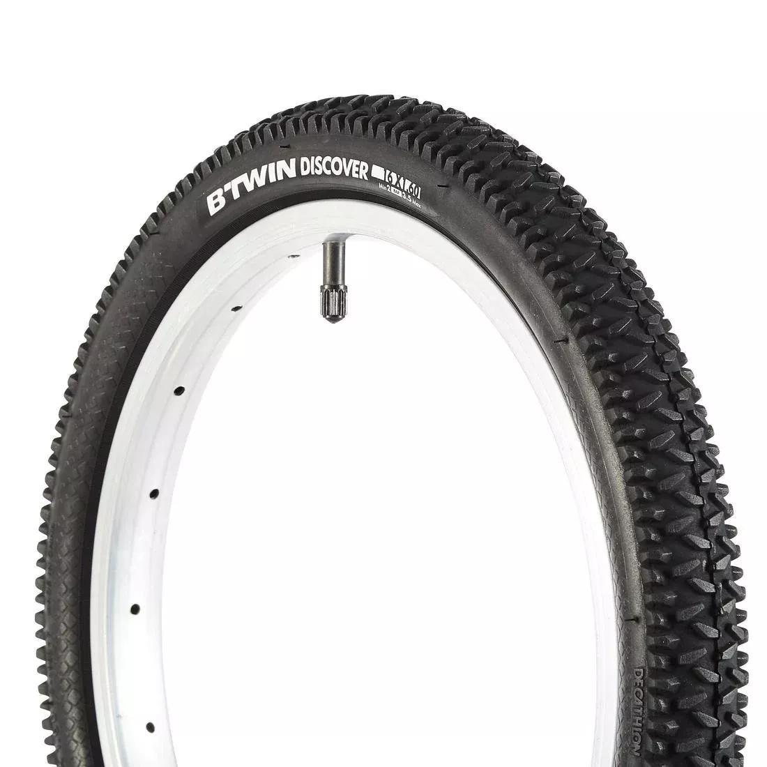 Discover Kids' Bike Tyre, Black, No Color, large image number 0