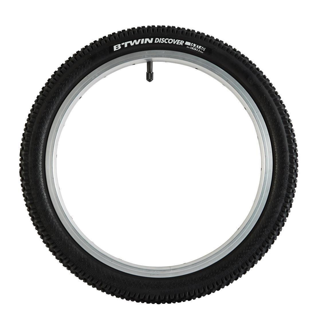 BTWIN - Discover Kids' Bike Tyre, Black