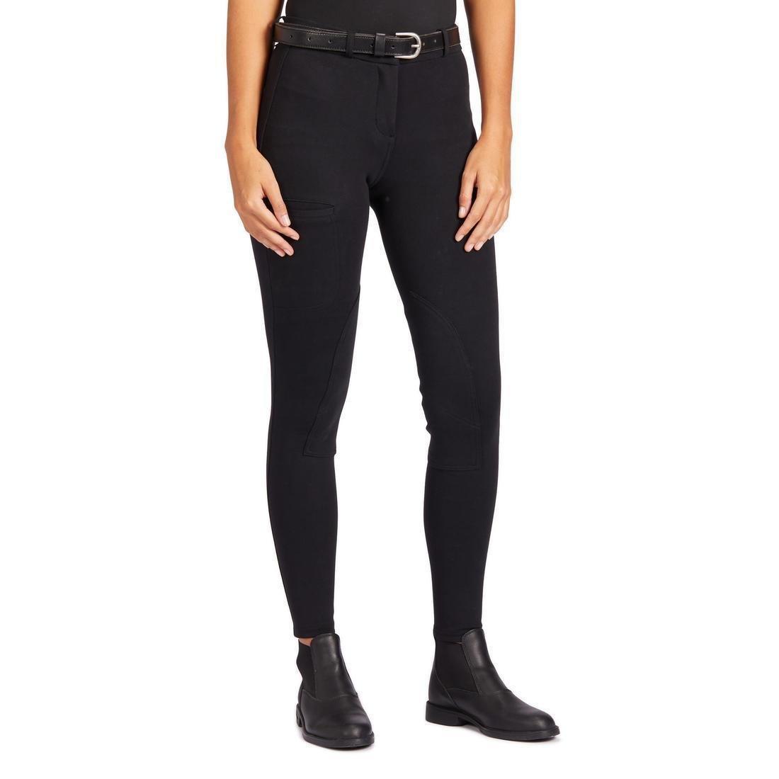 FOUGANZA - 100Womens Horse Riding Jodhpurs, Black