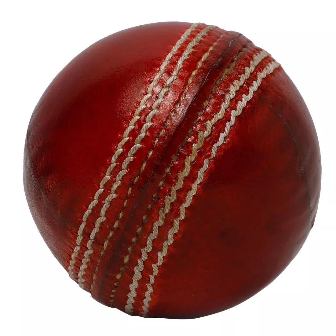 Non Toxic 4 Piece Cricket Leather Ball, Maroon, No Color, large image number 0