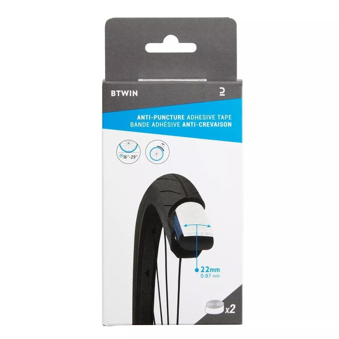 Anti-Puncture Strips For 600 To 700 Road Bike Tyre, Twin-Pack, Black, No Color, large image number 0