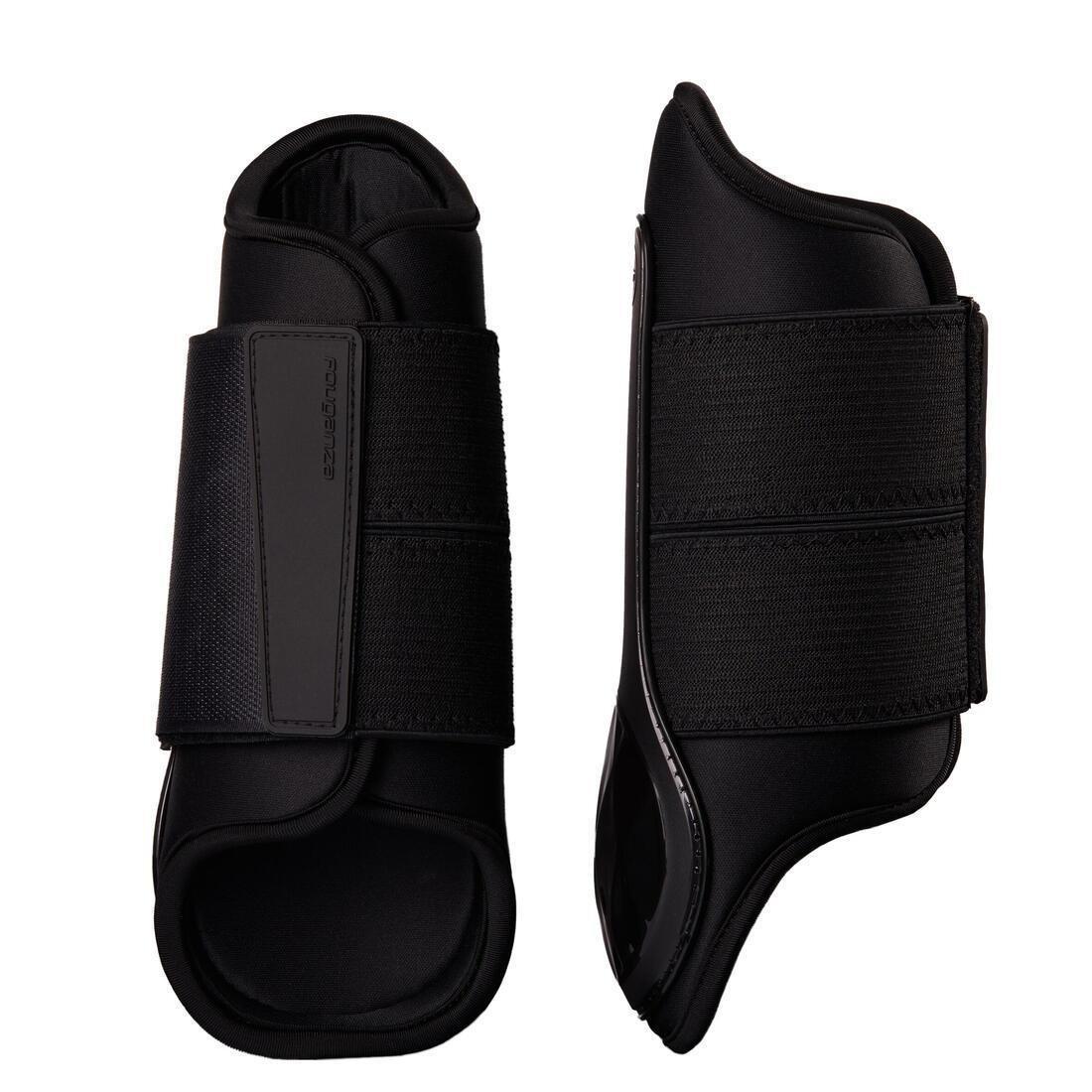 Horse Riding Brushing Boots for Horse and Pony Poly 500 Twin-Pack - Black, , large image number 0