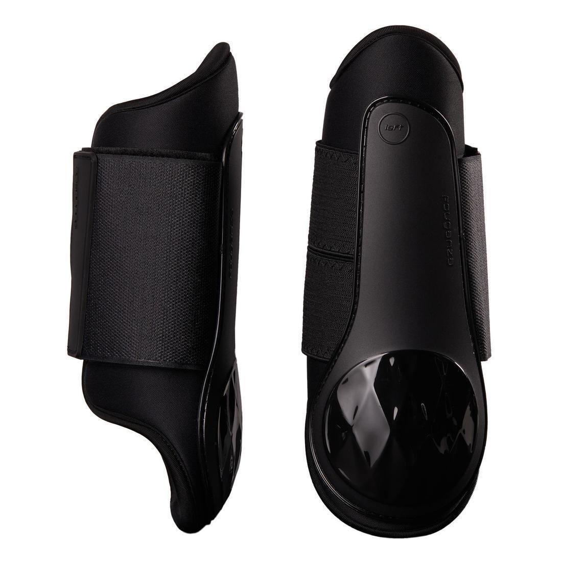 Horse Riding Brushing Boots for Horse and Pony Poly 500 Twin-Pack - Black, , large image number 1