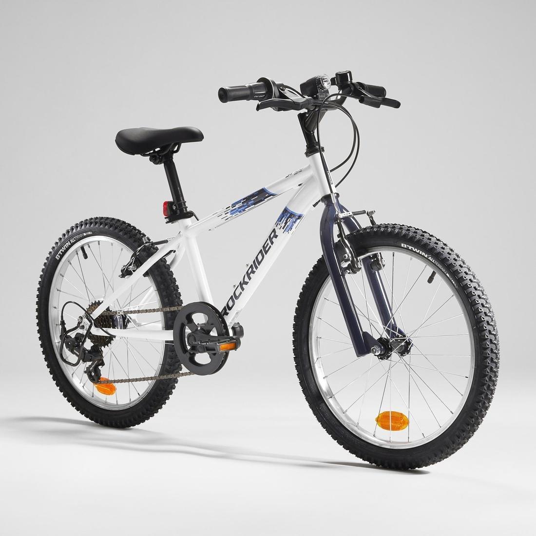 BLUE Rockrider ST 120 Kids' 20-Inch 6-9 Years Mountain Bike - White/Blue, No Color, large image number 0