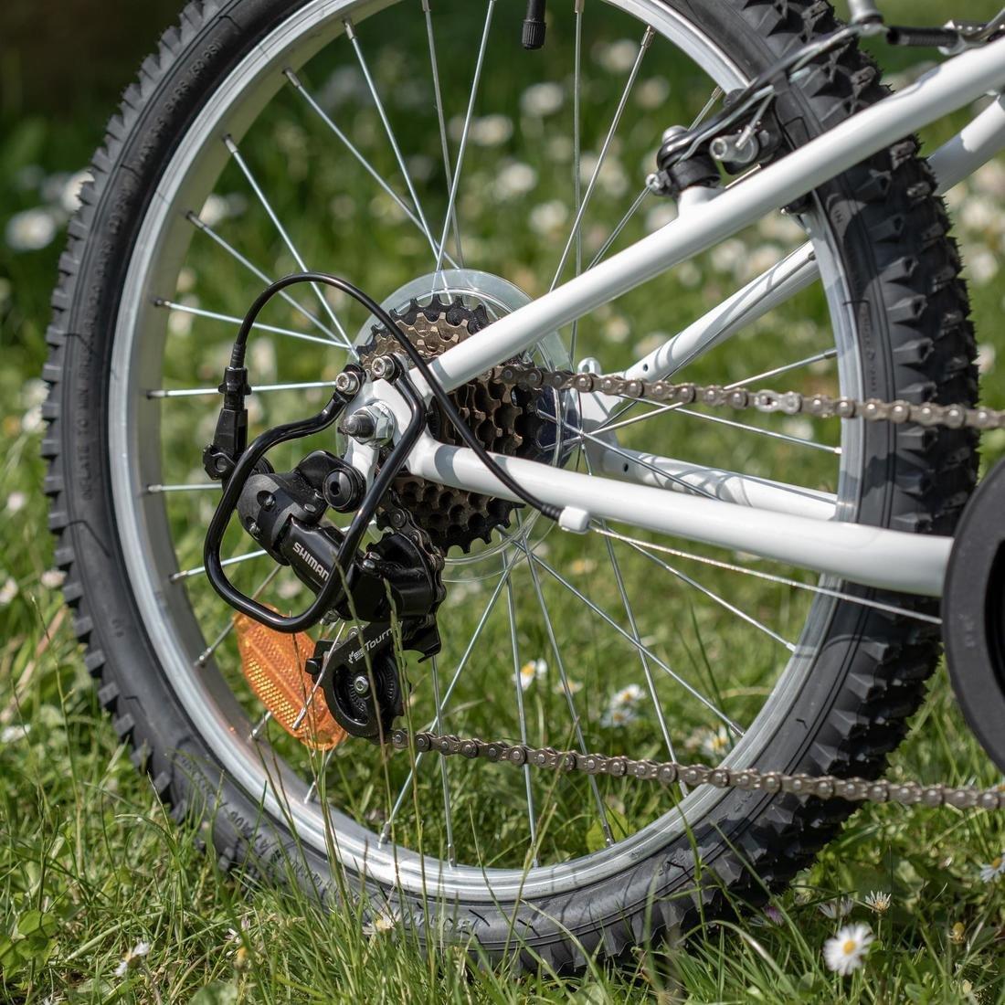 BLUE Rockrider ST 120 Kids' 20-Inch 6-9 Years Mountain Bike - White/Blue, No Color, large image number 4