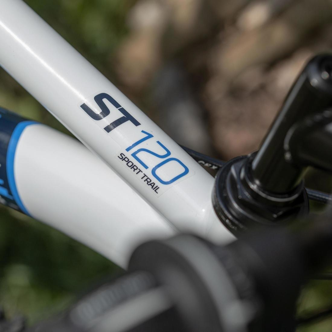 BLUE Rockrider ST 120 Kids' 20-Inch 6-9 Years Mountain Bike - White/Blue, No Color, large image number 7