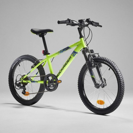 BTWIN - 20 Inch Kids Mountain bike Rockrider ST 500 6-9 Years old, Fluo lime yellow