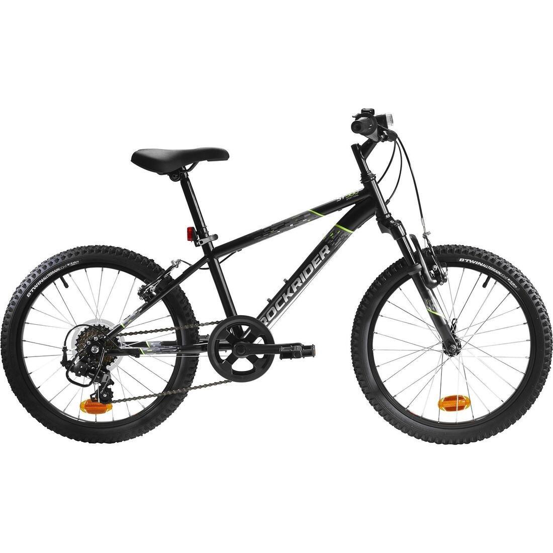 Kids 20-inch 6-speed suspension fork mountain bike, fluo lime yellow, No Color, large image number 2