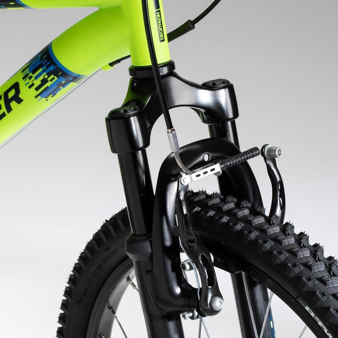 Kids 20-inch 6-speed suspension fork mountain bike, fluo lime yellow, No Color, large image number 11