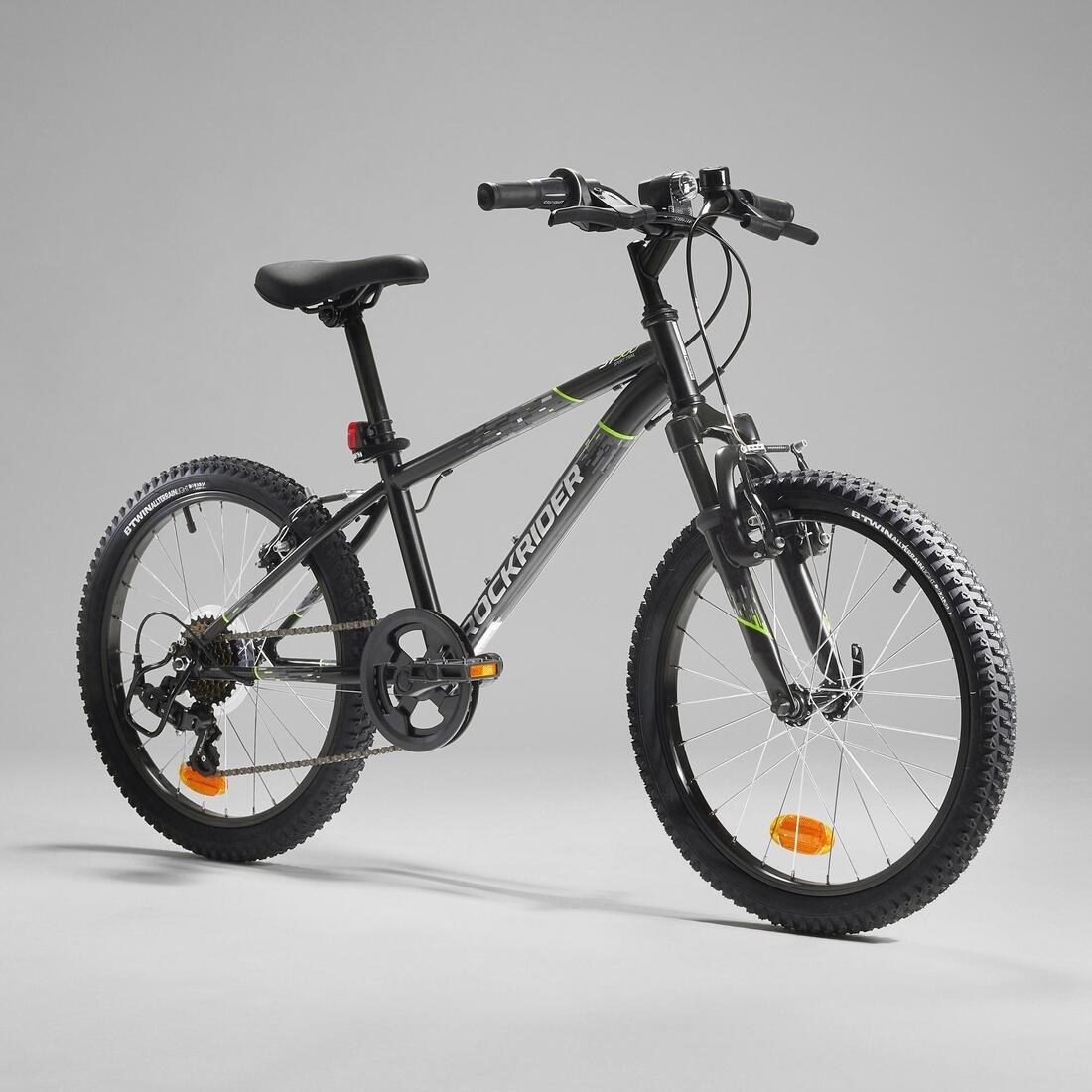 Kids 20-inch 6-speed suspension fork mountain bike, fluo lime yellow, No Color, large image number 12