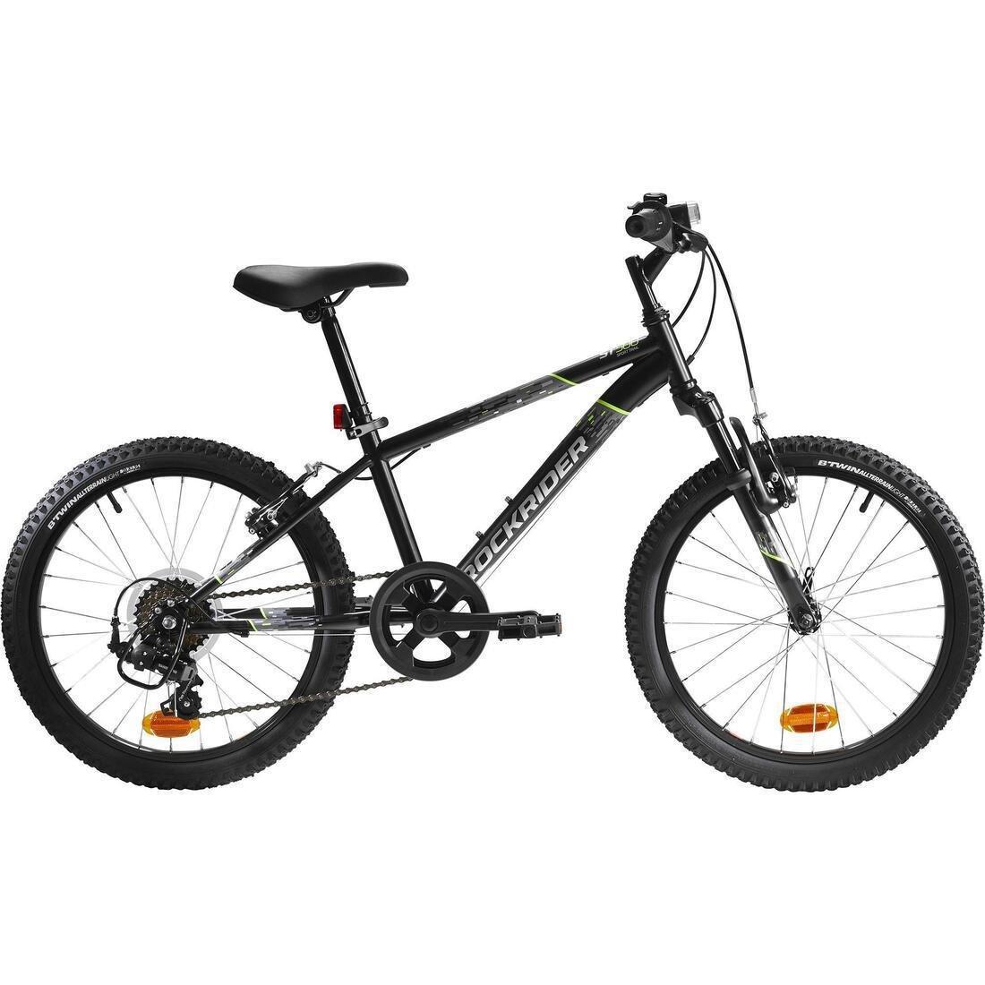 BLACK Kids' 20-inch, 6-speed, suspension fork mountain bike, black, No Color, large image number 0