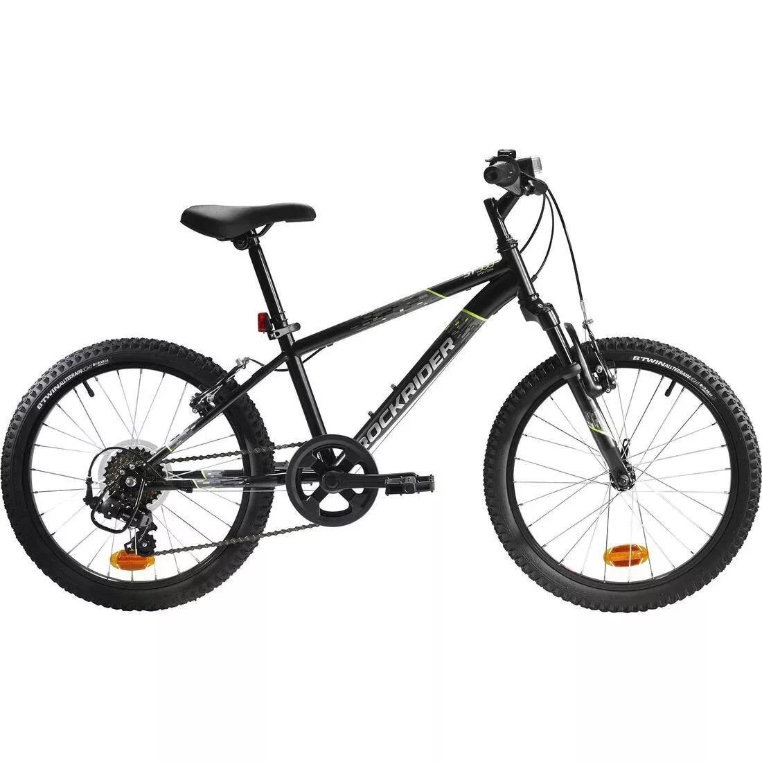 BLACK Kids' 20-inch, 6-speed, suspension fork mountain bike, black, No Color, large image number 1