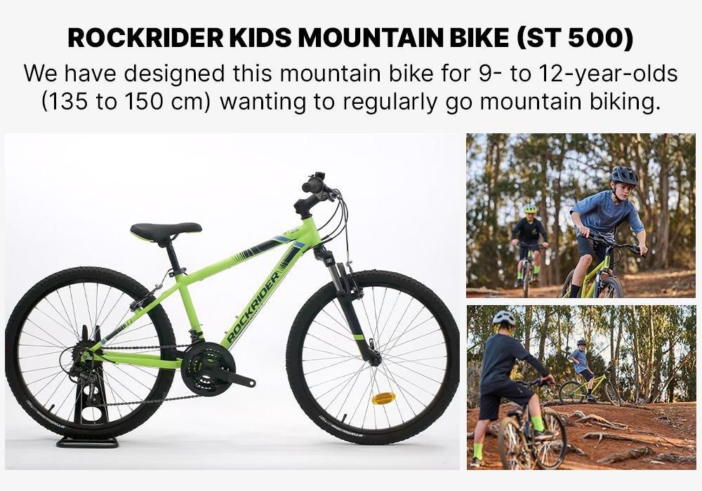 24 Rockrider St 500 Kids Mountain Bike, Yellow, No Color, large image number 18