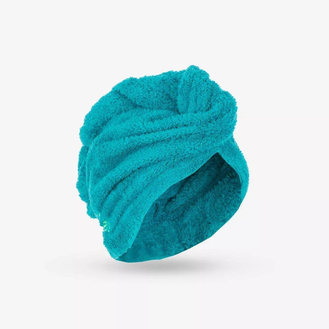 Swimming Soft Microfibre Hair Towel, Green, No Color, large image number 1