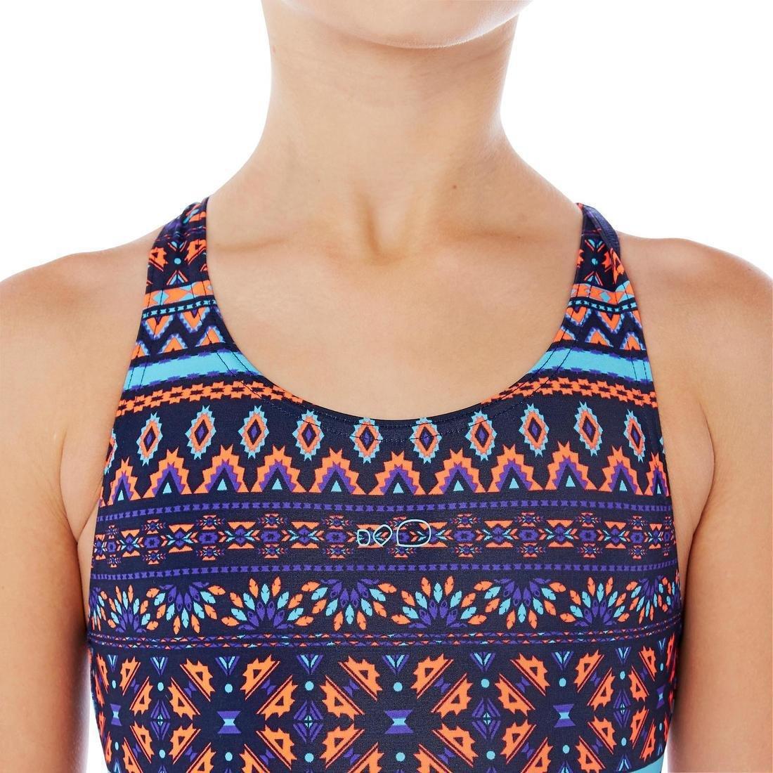 Kids Girls Leony One-Piece Swimsuit, Blue, No Color, large image number 10