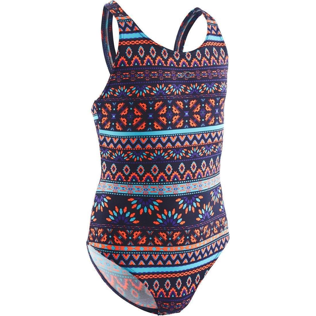 Kids Girls Leony One-Piece Swimsuit, Blue, No Color, large image number 12