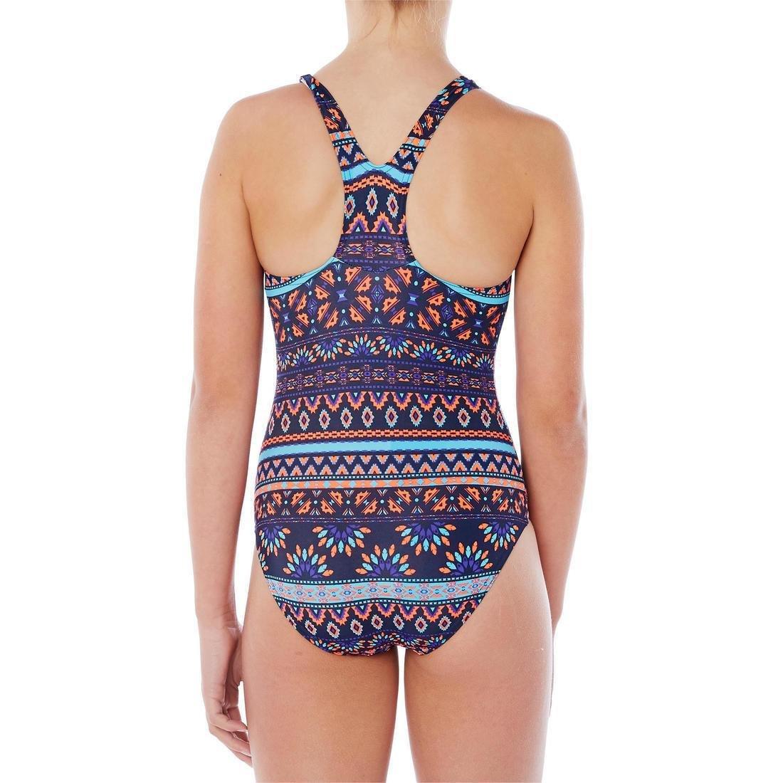 Kids Girls Leony One-Piece Swimsuit, Blue, No Color, large image number 13