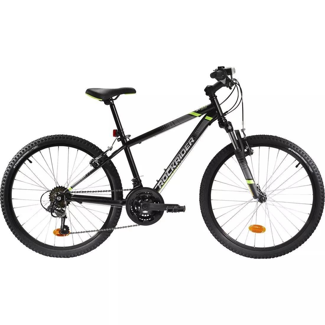 ROCKRIDER - 24 INCH KIDS MOUNTAIN BIKE ROCKRIDER ST 500 9-12 YEARS OLD, black