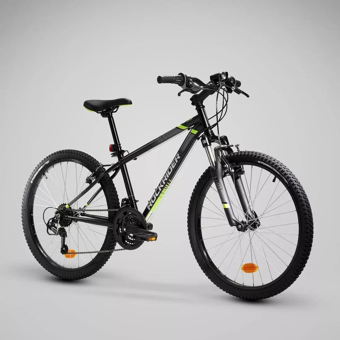 ROCKRIDER - 24 INCH KIDS MOUNTAIN BIKE ROCKRIDER ST 500 9-12 YEARS OLD, black