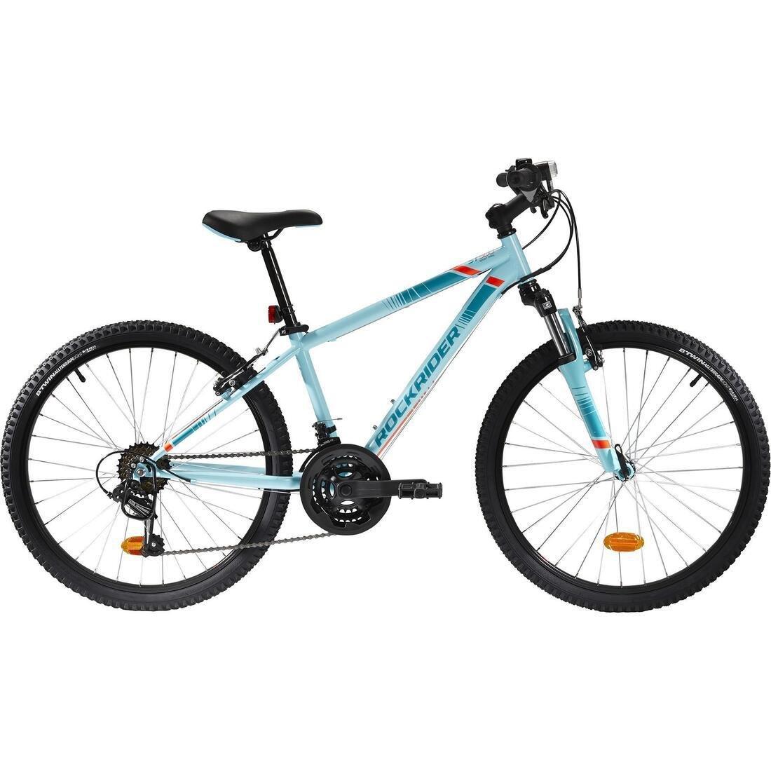 ICE BLUE 24 INCH KIDS MOUNTAIN BIKE ROCKRIDER ST 500 9-12 YEARS OLD - BLACK, , large image number 1