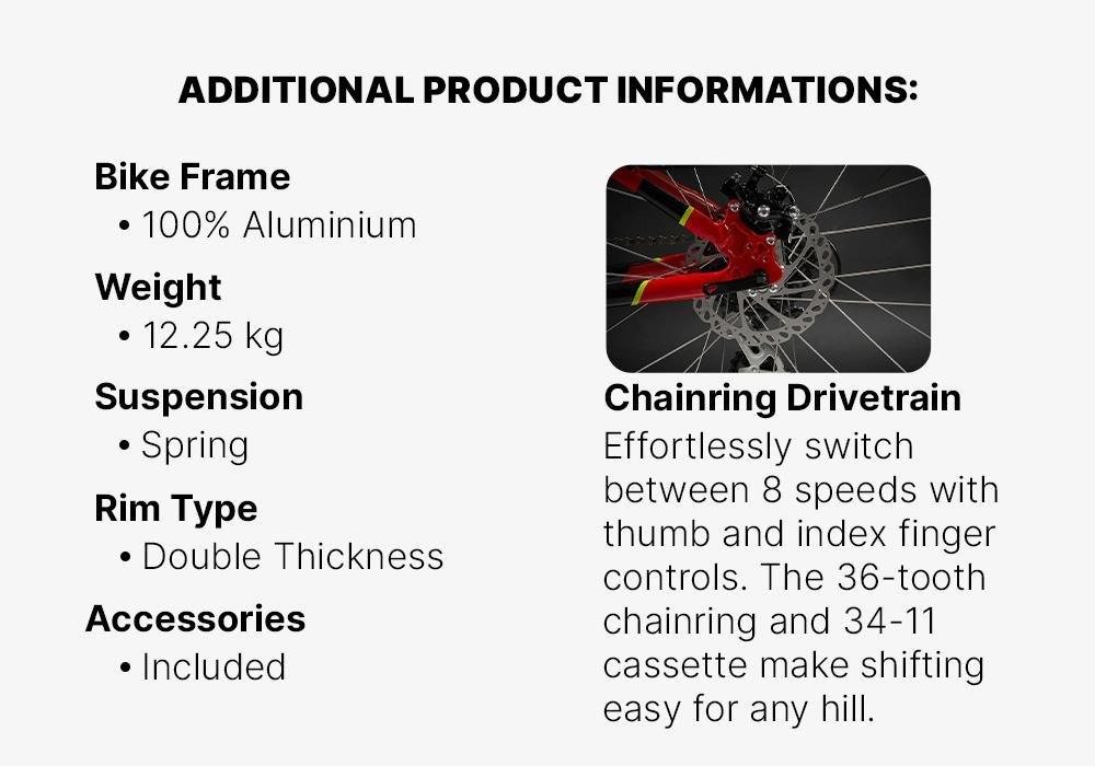 SCARLET RED Kids' 24 9-12 Years Mountain Bike ST 900 - Red, No Color, large image number 16