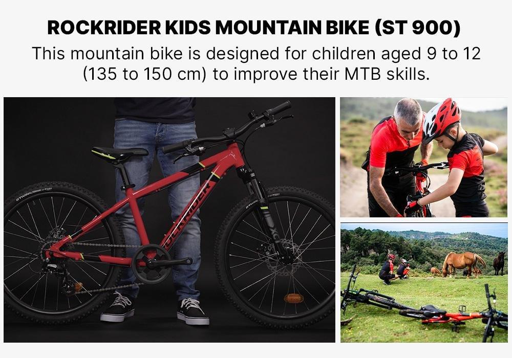 SCARLET RED Kids' 24 9-12 Years Mountain Bike ST 900 - Red, No Color, large image number 18