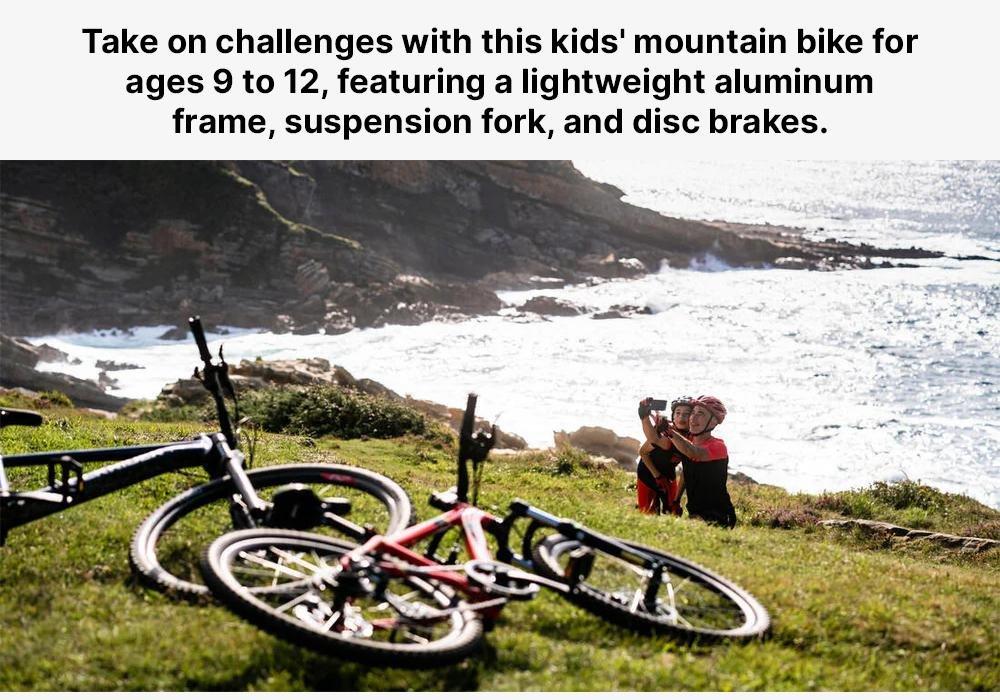 SCARLET RED Kids' 24 9-12 Years Mountain Bike ST 900 - Red, No Color, large image number 19
