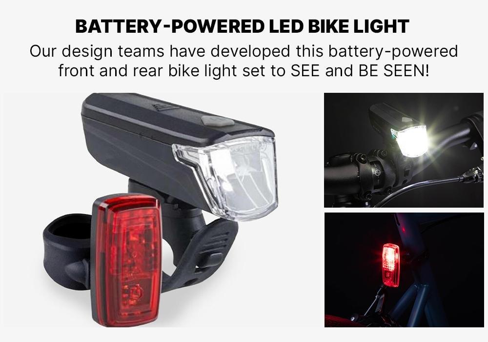 St 110 Front/Rear Battery-Powered Led Bike Light Set, No Color, medium