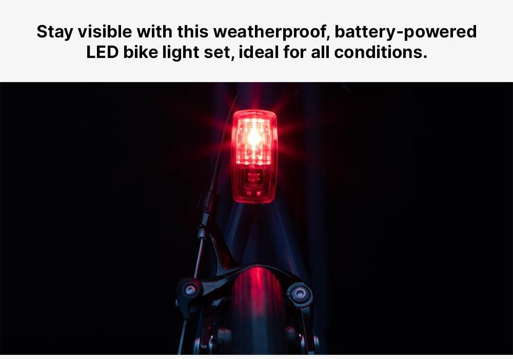St 110 Front/Rear Battery-Powered Led Bike Light Set, No Color, medium