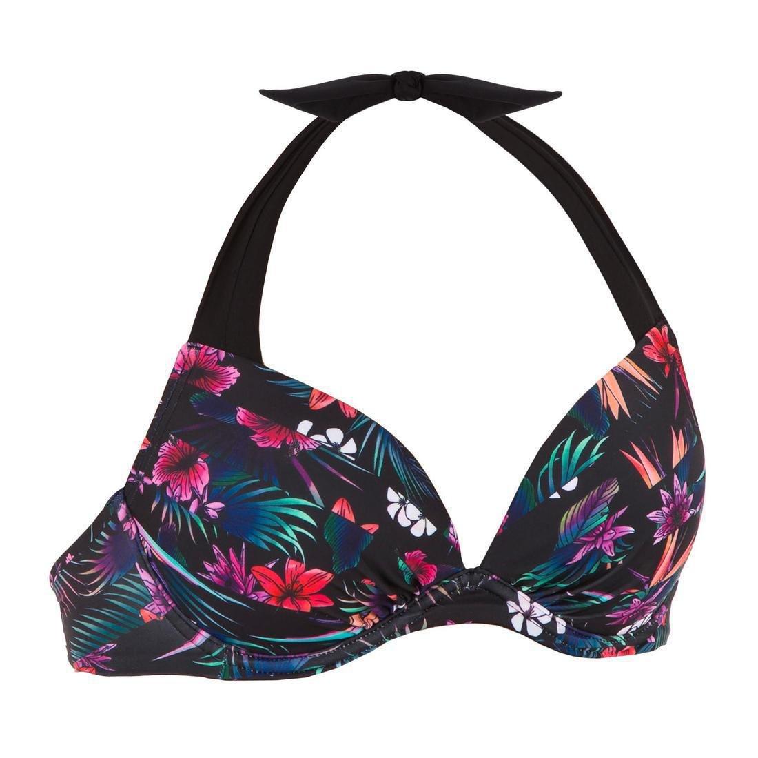 Elena Women'S Push-Up Swimsuit Top With Fixed Padded Cups, Blue, No Color, medium