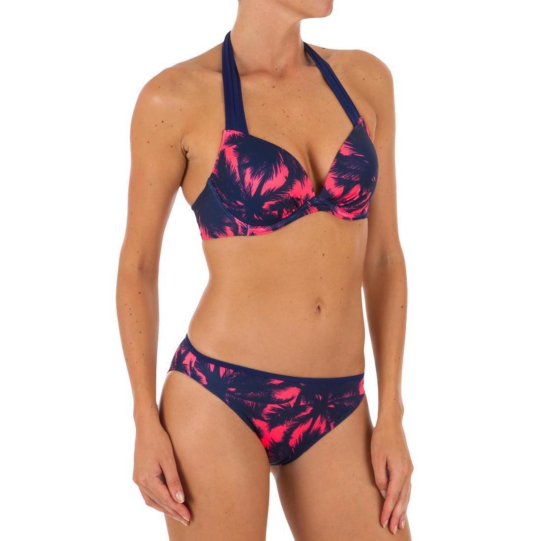 Elena Women'S Push-Up Swimsuit Top With Fixed Padded Cups, Blue, , large image number 6