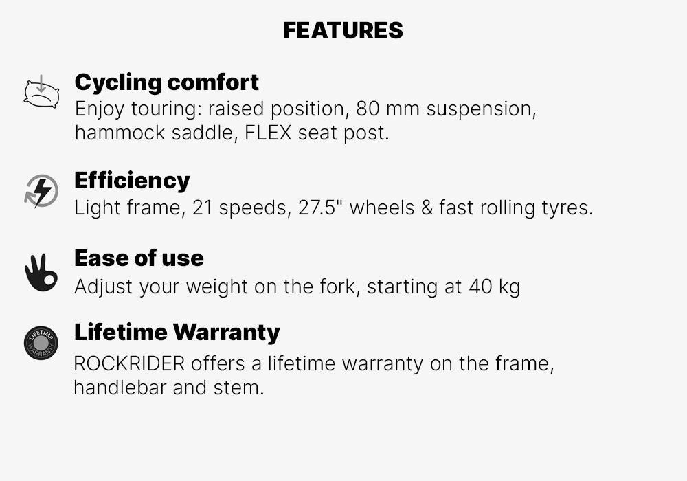 Womens 27.5 Mountain Bike St 100, White, No Color, medium