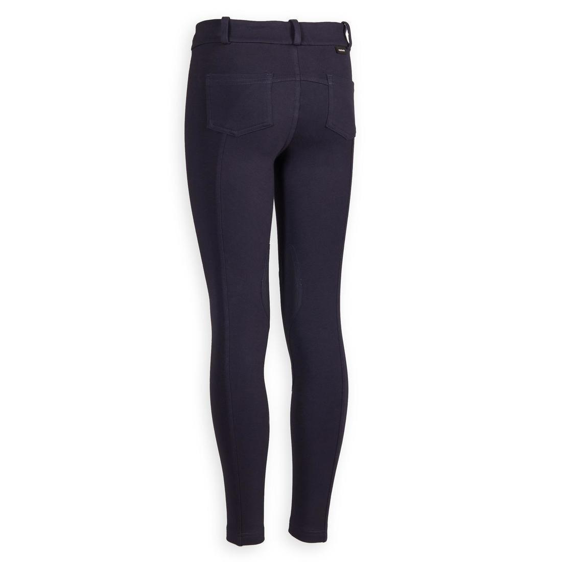 FOUGANZA - Kids' Equestrian Jodhpurs 140, Plum-Blue