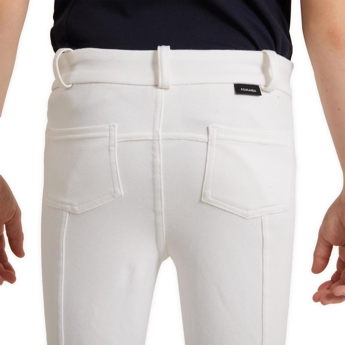 100 Kids' Horse Riding Show Jodhpurs-White, , large image number 5