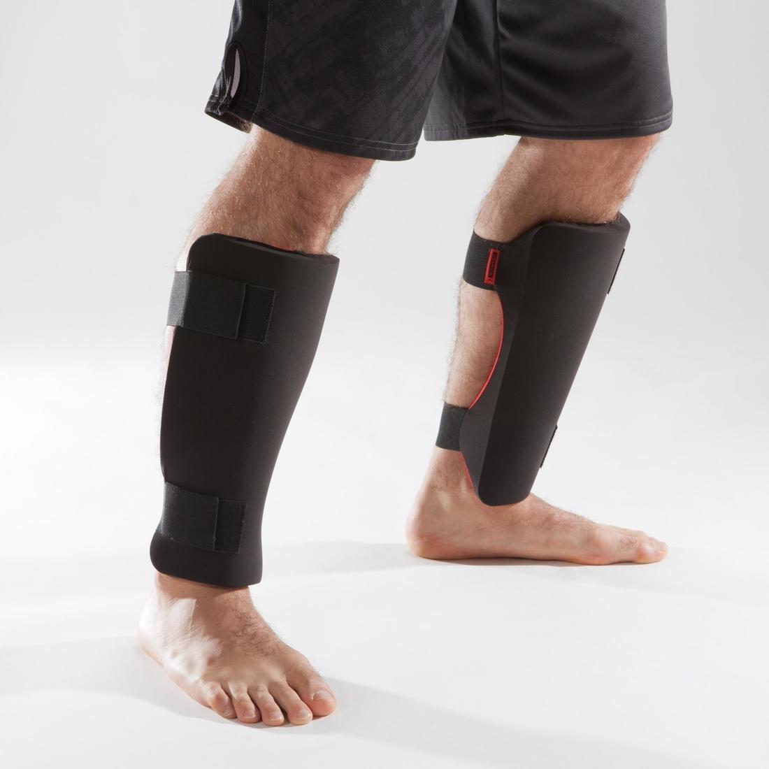 100  Beginner Savate Boxing Martial Arts and Full Contact Karate Shin Guard, Black, , large image number 6