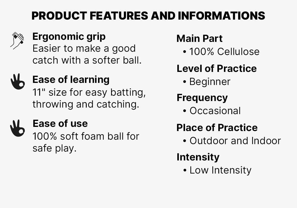 Kipsta 11 Ba100 Foam Baseball Single Ball, Brown, No Color, large image number 7