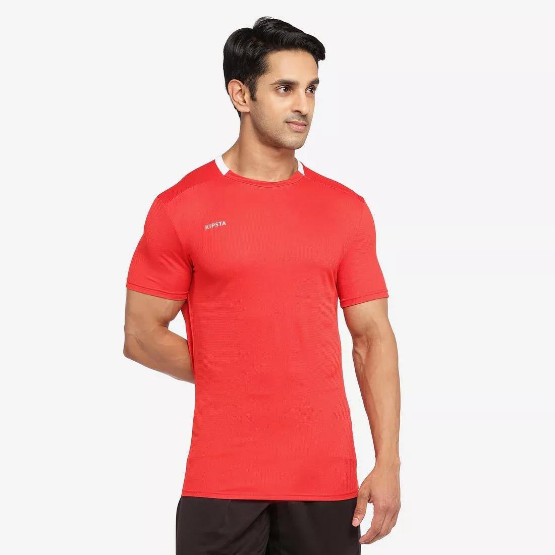 Men Football Eco-Design Shirt F100, Red, No Color, large image number 1