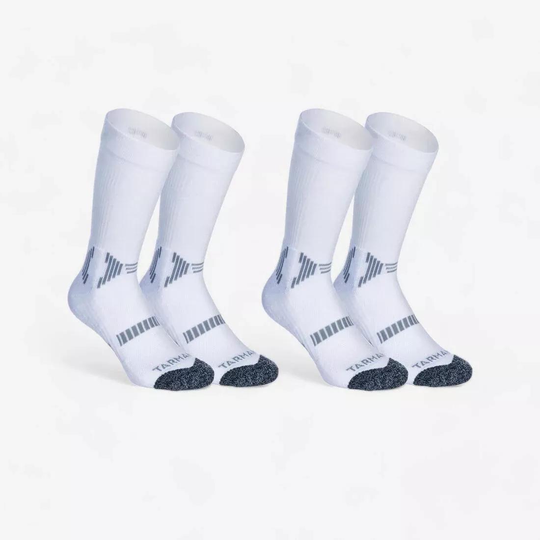 TARMAK - Kids MidBasketball Socks For Intermediate Players Twin-Pack - White, Snow White