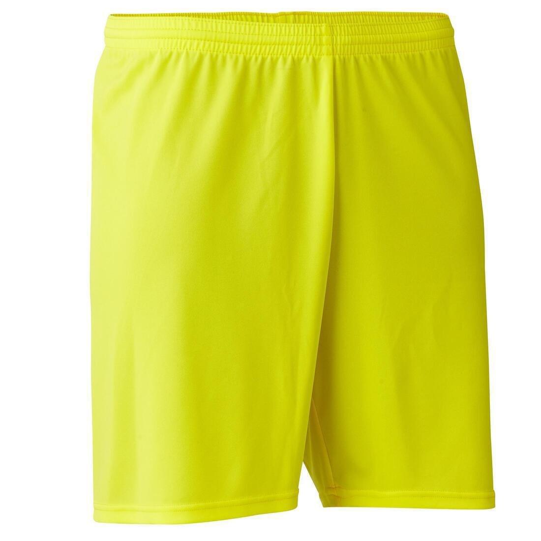 Adult Football Eco-Design Shorts F100, Yellow, No Color, large image number 3