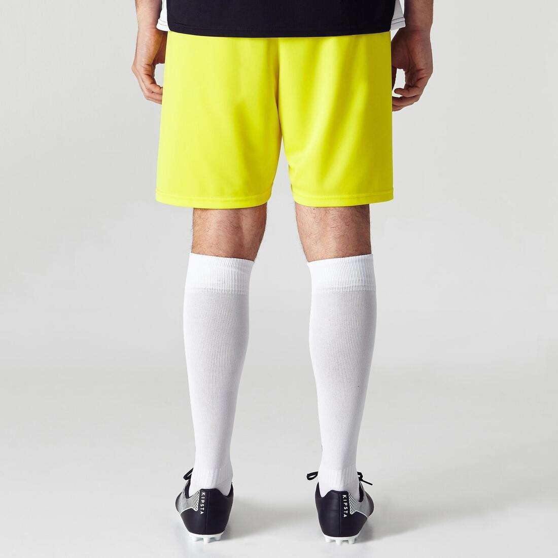 Adult Football Eco-Design Shorts F100, Yellow, No Color, large image number 7