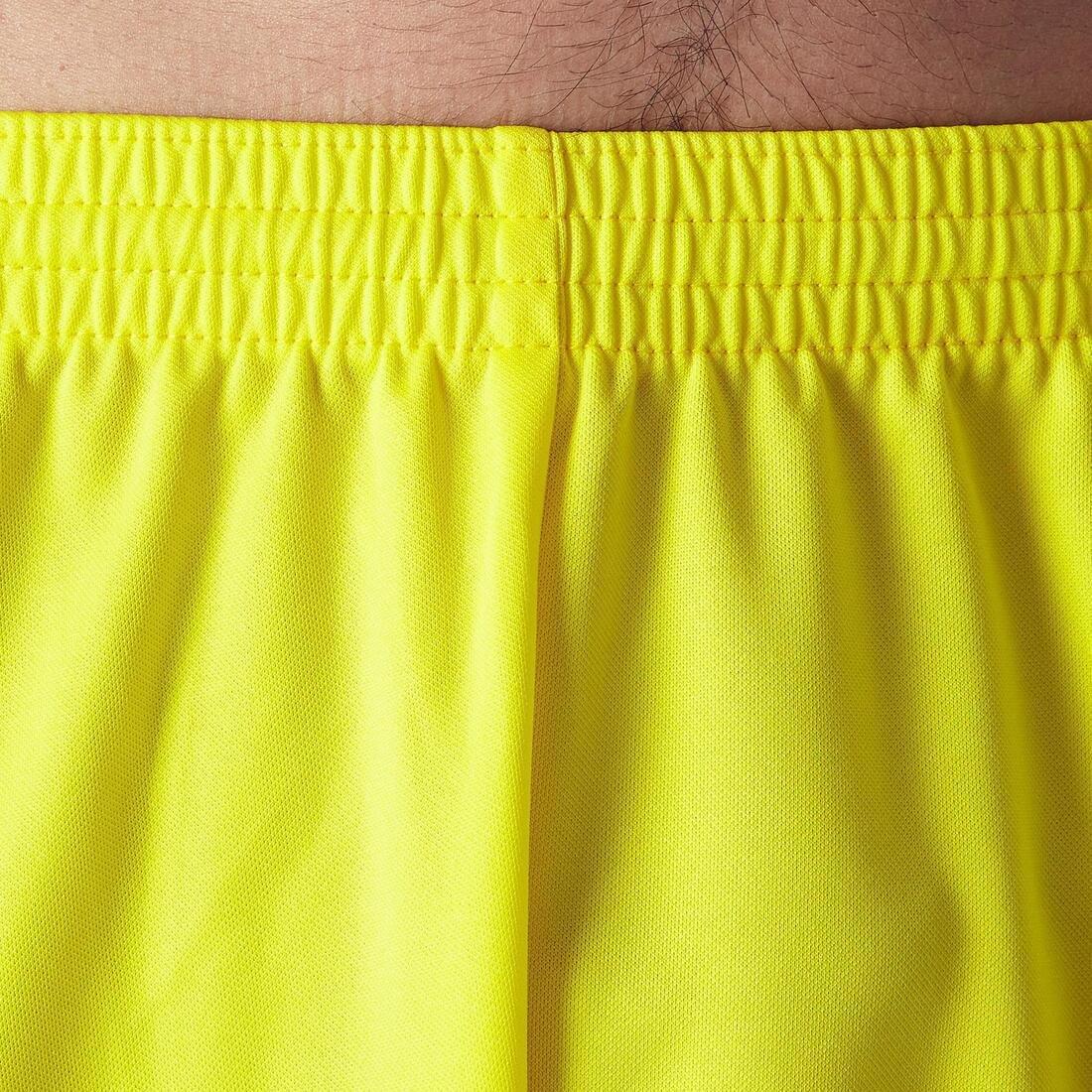 Adult Football Eco-Design Shorts F100, Yellow, No Color, large image number 11